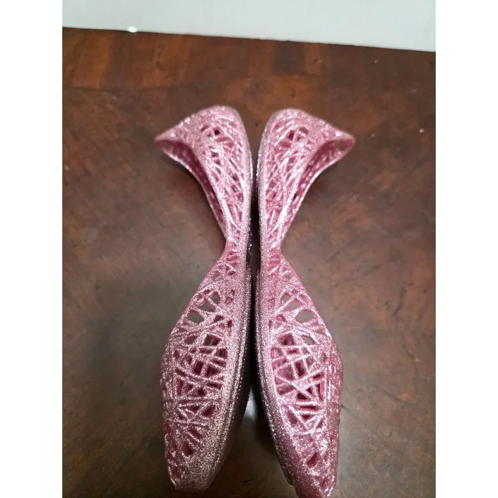 Mel Melissa Campana Youth Pink Glitter Jelly Flats Ballet Shoes Size‎ 3